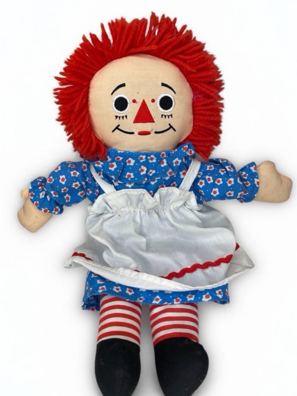 Raggedy Ann Classic Rag Doll with Red Hair and Blue Dress